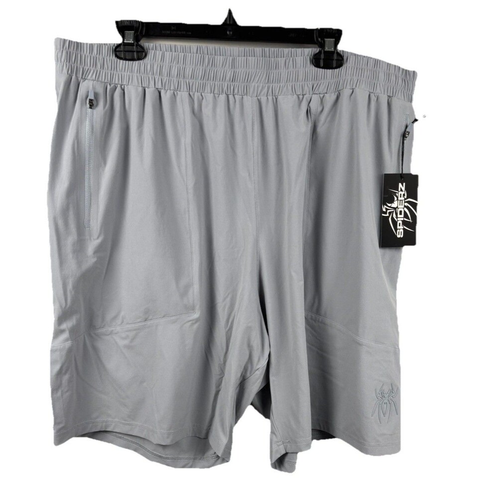 New With Tags Spiderz Men’s Game Shorts Silver Athletic Size 4XL NWT Golf